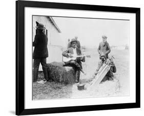 Men Playing Kazoos and Guitar Photograph-Lantern Press-Framed Art Print