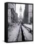 Men Posing While Laying Pipe, Philadelphia, Pennsylvania-null-Framed Stretched Canvas