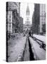 Men Posing While Laying Pipe, Philadelphia, Pennsylvania-null-Stretched Canvas