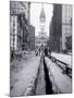 Men Posing While Laying Pipe, Philadelphia, Pennsylvania-null-Mounted Photo