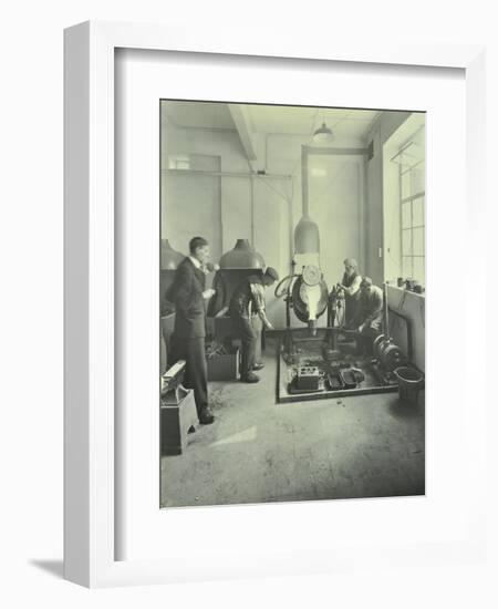 Men Pouring Molten Metal in a Foundry, School of Engineering and Navigation, London, 1931-null-Framed Photographic Print