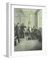 Men Pouring Molten Metal in a Foundry, School of Engineering and Navigation, London, 1931-null-Framed Photographic Print