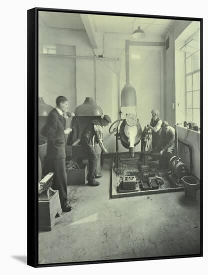 Men Pouring Molten Metal in a Foundry, School of Engineering and Navigation, London, 1931-null-Framed Stretched Canvas