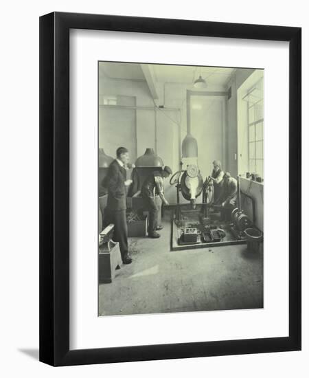 Men Pouring Molten Metal in a Foundry, School of Engineering and Navigation, London, 1931-null-Framed Premium Photographic Print