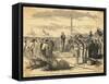 Men Praying at New Telegraph Station-null-Framed Stretched Canvas