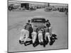 Men Pushing Car During Nat. Hot Rod Assoc. Drag Meet-Ralph Crane-Mounted Photographic Print