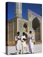 Men Reading in Front of the Friday Mosque or Masjet-Ejam, Herat, Afghanistan-Jane Sweeney-Stretched Canvas