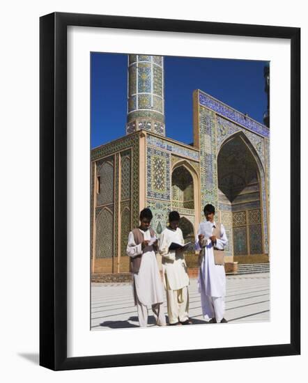 Men Reading in Front of the Friday Mosque or Masjet-Ejam, Herat, Afghanistan-Jane Sweeney-Framed Photographic Print
