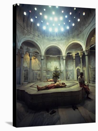 Men Relax in the Cagologlu Hamami, Turkish Bath, in Istanbul, Turkey, Europe-Woolfitt Adam-Stretched Canvas