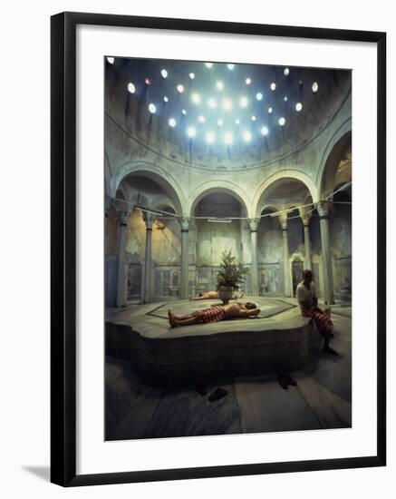 Men Relax in the Cagologlu Hamami, Turkish Bath, in Istanbul, Turkey, Europe-Woolfitt Adam-Framed Photographic Print