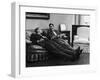 Men Relaxing at Home After Work-Nina Leen-Framed Photographic Print