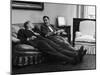 Men Relaxing at Home After Work-Nina Leen-Mounted Photographic Print