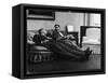 Men Relaxing at Home After Work-Nina Leen-Framed Stretched Canvas