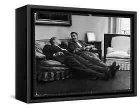 Men Relaxing at Home After Work-Nina Leen-Framed Stretched Canvas