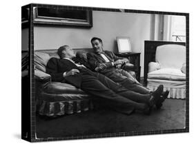 Men Relaxing at Home After Work-Nina Leen-Stretched Canvas