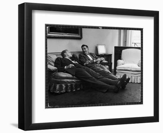 Men Relaxing at Home After Work-Nina Leen-Framed Photographic Print