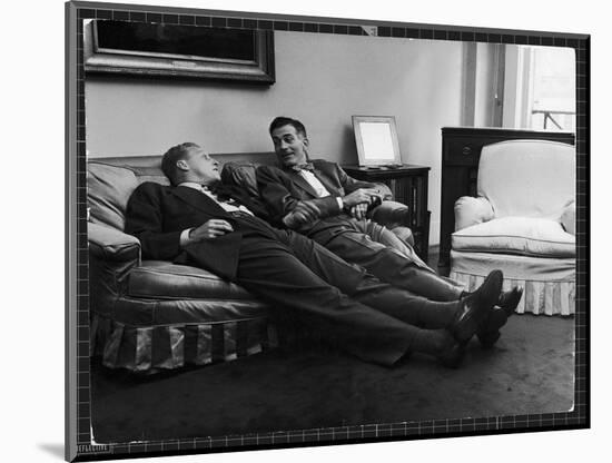 Men Relaxing at Home After Work-Nina Leen-Mounted Photographic Print