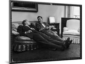 Men Relaxing at Home After Work-Nina Leen-Mounted Photographic Print