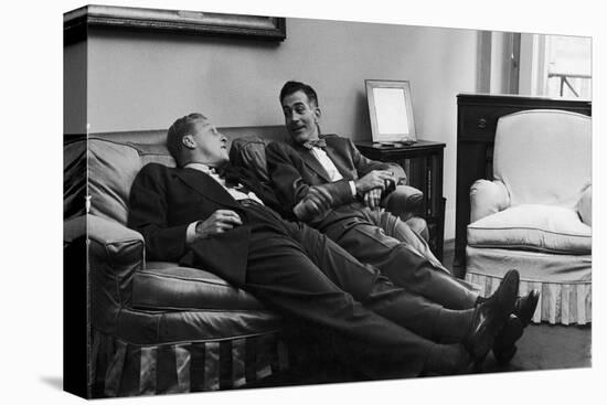 Men Relaxing at Home After Work-Nina Leen-Stretched Canvas