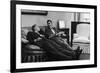 Men Relaxing at Home After Work-Nina Leen-Framed Giclee Print