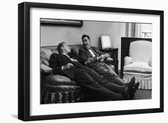 Men Relaxing at Home After Work-Nina Leen-Framed Giclee Print