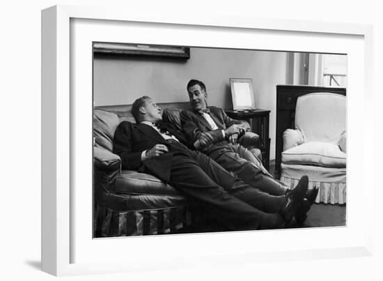 Men Relaxing at Home After Work-Nina Leen-Framed Giclee Print