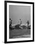 Men Riding the Waves on Surf Boards-null-Framed Photographic Print