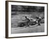 Men Roller Skiing in the Streets-null-Framed Photographic Print