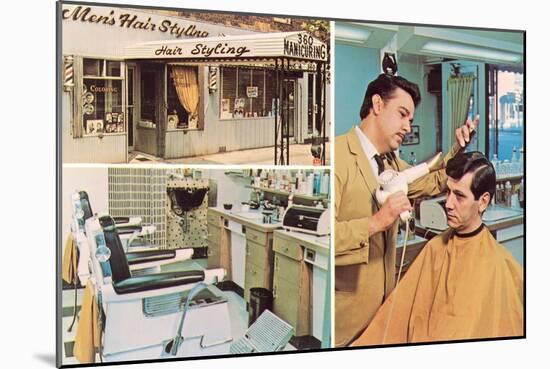 Men's Hair Styling Salon-null-Mounted Art Print