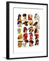 Men's Hats of Different Classes of Society, 13th-16th Century-Thurwanger Freres-Framed Giclee Print