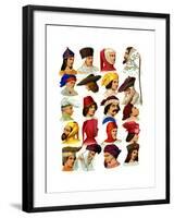 Men's Hats of Different Classes of Society, 13th-16th Century-Thurwanger Freres-Framed Giclee Print