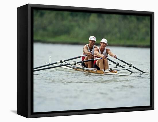 Men's Pairs Rowing Team in Action, USA-null-Framed Stretched Canvas