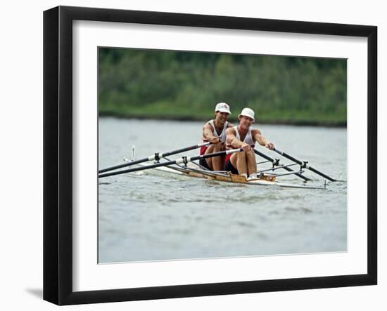 Men's Pairs Rowing Team in Action, USA-null-Framed Photographic Print