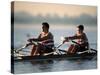 Men's Pairs Rowing Team in Action, Vancouver Lake, Washington, USA-null-Stretched Canvas