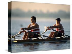 Men's Pairs Rowing Team in Action, Vancouver Lake, Washington, USA-null-Stretched Canvas