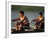 Men's Pairs Rowing Team in Action, Vancouver Lake, Washington, USA-null-Framed Photographic Print