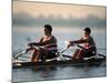 Men's Pairs Rowing Team in Action, Vancouver Lake, Washington, USA-null-Mounted Photographic Print