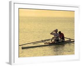 Men's Pairs Rowing Team, Vancouver Lake, Washington, USA-null-Framed Photographic Print