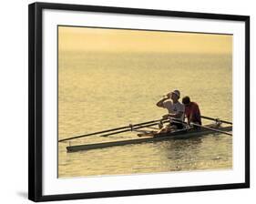 Men's Pairs Rowing Team, Vancouver Lake, Washington, USA-null-Framed Photographic Print