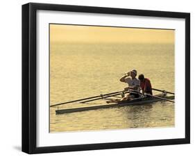 Men's Pairs Rowing Team, Vancouver Lake, Washington, USA-null-Framed Photographic Print