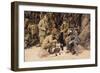 Men's Picnic on Shore-null-Framed Art Print