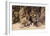 Men's Picnic on Shore-null-Framed Art Print