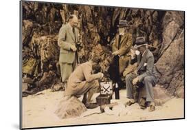 Men's Picnic on Shore-null-Mounted Art Print