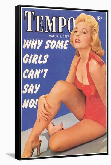 Men's Pulp Magazine Cover-null-Framed Stretched Canvas