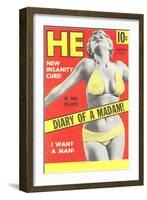 Men's Pulp Magazine Cover-null-Framed Art Print