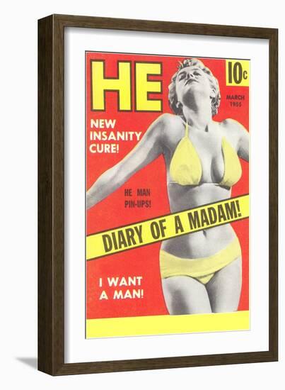 Men's Pulp Magazine Cover-null-Framed Art Print