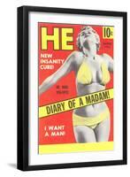 Men's Pulp Magazine Cover-null-Framed Art Print