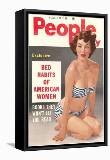 Men's Pulp Magazine Cover-null-Framed Stretched Canvas