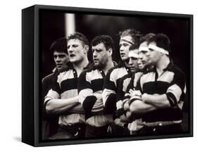 Men's Rugby Team Lined Up Prior to a Game, Paris, France-null-Framed Stretched Canvas