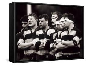 Men's Rugby Team Lined Up Prior to a Game, Paris, France-null-Framed Stretched Canvas